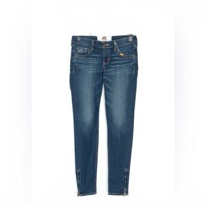 Hollister Women's Indigo Skinny Jeans with Ankle Zips